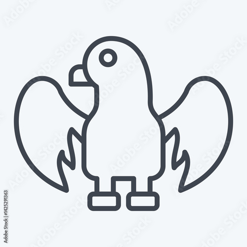 Icon Eagle. related to Kazakhstan symbol. line style. design editable