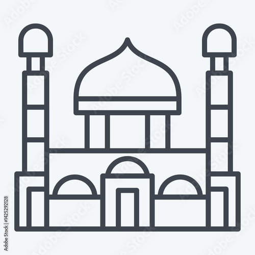 Icon Hazret Sultan Mosque. related to Kazakhstan symbol. line style. design editable