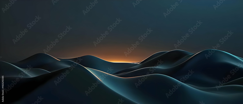 Abstract Landscape of Dark Hills