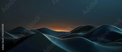 Obraz na płótnie Abstract Landscape of Dark Hills w salonie