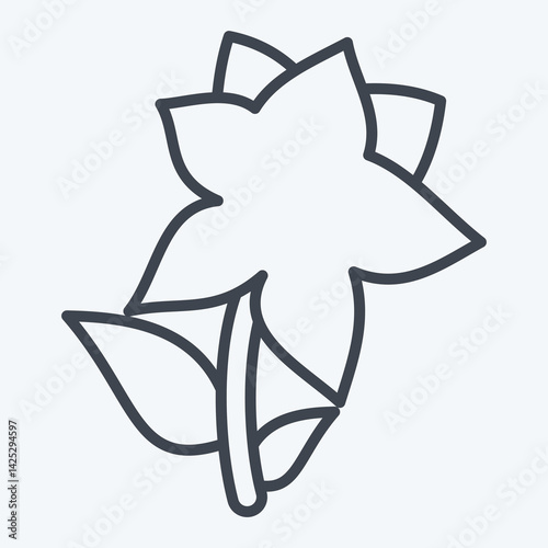 Icon Lilium. related to Kazakhstan symbol. line style. design editable
