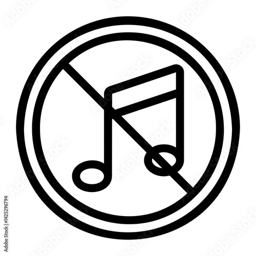no music line icon