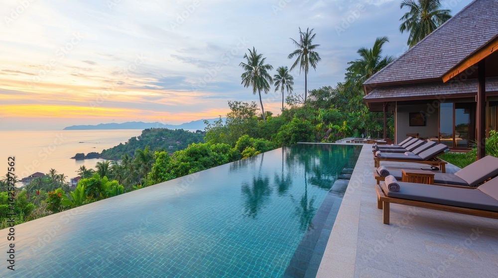 Serene Luxury Villa with Infinity Pool Overlooking Tropical Coastline Serene Luxury Villa with Infinity Pool Overlooking Tropical Coastline