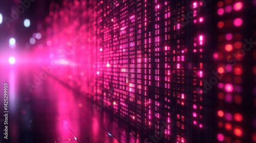 Wallpaper Mural Abstract glowing pink digital wall Torontodigital.ca