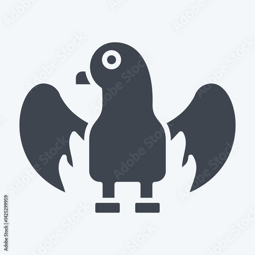 Icon Eagle. related to Kazakhstan symbol. glyph style. design editable