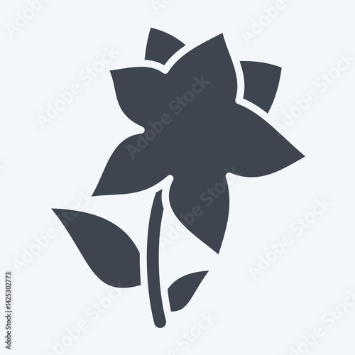Icon Lilium. related to Kazakhstan symbol. glyph style. design editable