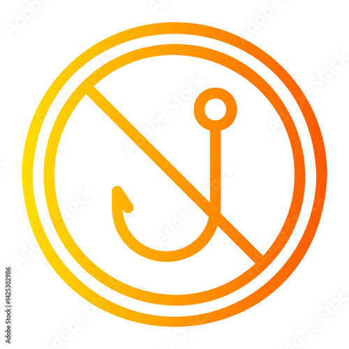 no fishing gradient icon