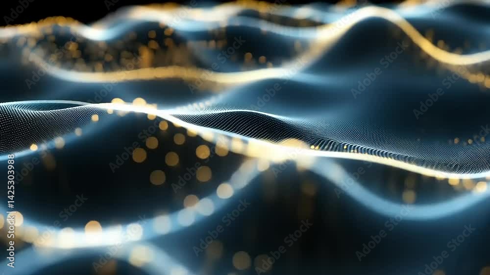Abstract Waves of Light in Digital Space with Glowing Particles Abstract Waves of Light in Digital Space with Glowing Particles