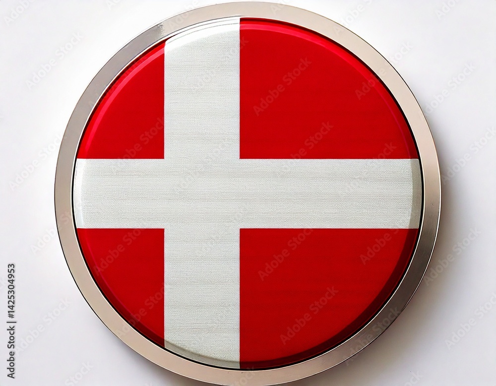 Obraz premium Flag of Denmark flat icon 