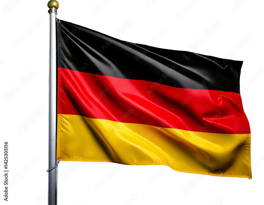 Waving German flag representing national pride and patriotism Waving German flag representing national pride and patriotism