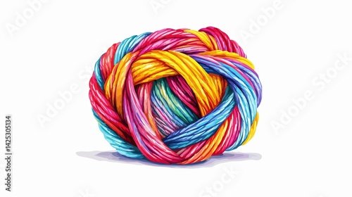 Wallpaper Mural Colorful Knitting Yarn Clew on White Background for Creative Projects Torontodigital.ca