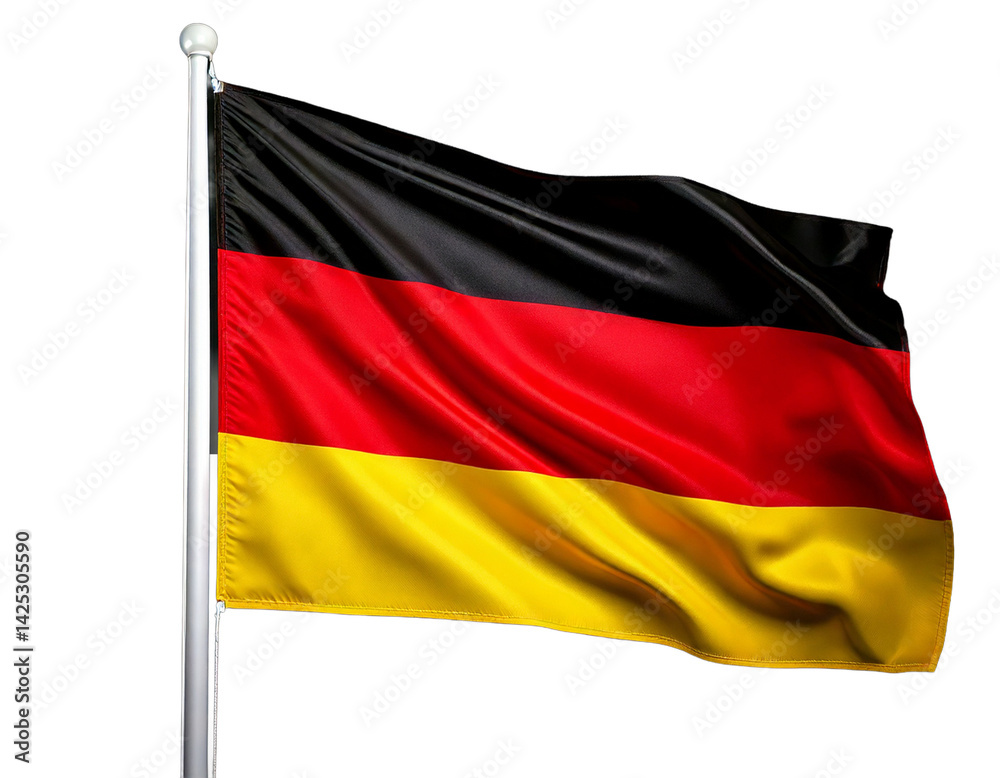 Waving German flag representing national pride and patriotism Waving German flag representing national pride and patriotism