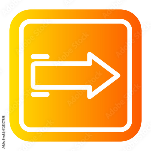 right sign gradient icon