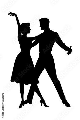 Silhouette of a couple in a dance pose
