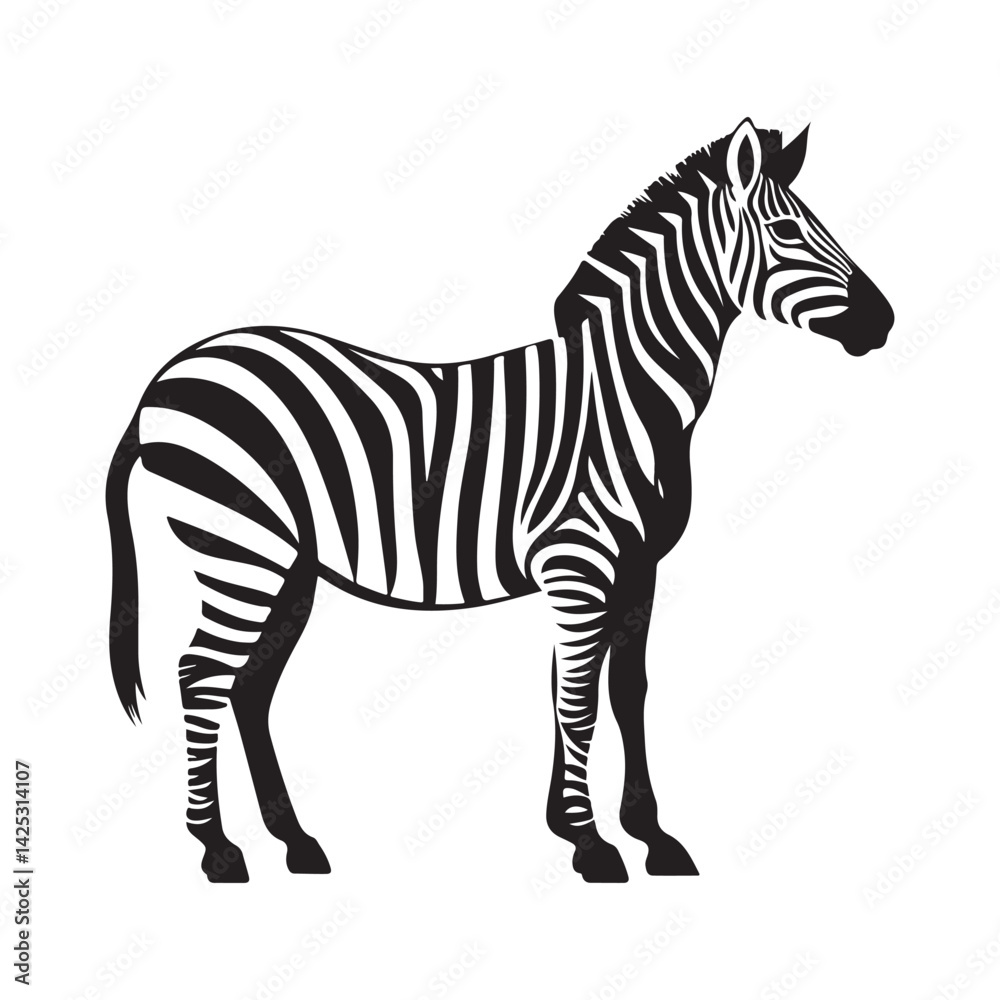 Fototapeta premium Zebra minimalist silhouette design vector art