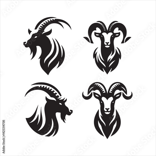 Wallpaper Mural create goat Silhouette Vector with white background Torontodigital.ca