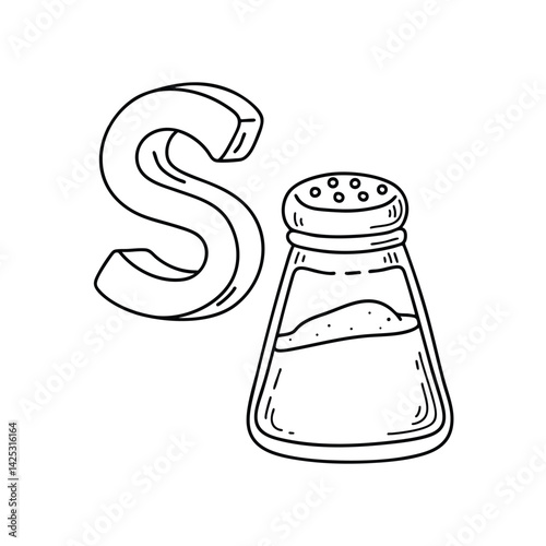 An illustration of letter S stand for Salt