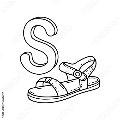 An illustration of letter S stand for Sandal