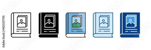 Photobook Icon Set Multiple Style Collection