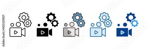Video Production Icon Set Multiple Style Collection