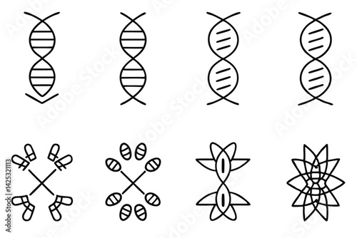 genetic inheritance line art dna molecule creative illustration