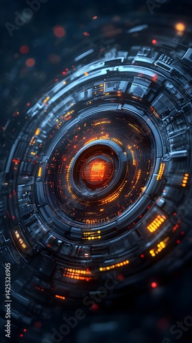 Circular Technological Macro Abstract Background
