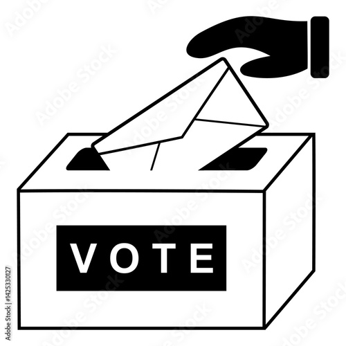 Elections Thick Outline For Personal And Commercial Use. symbol of election vote icon.