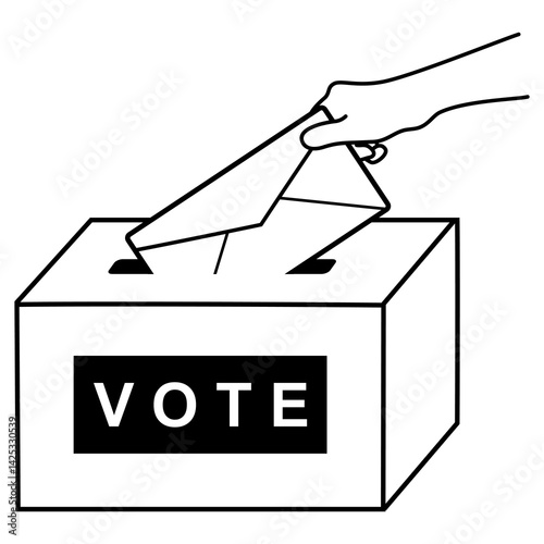 Elections Thick Outline For Personal And Commercial Use. symbol of election vote icon.