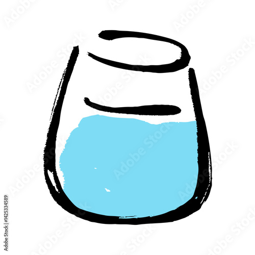 筆タッチのカクテルの手描きイラスト