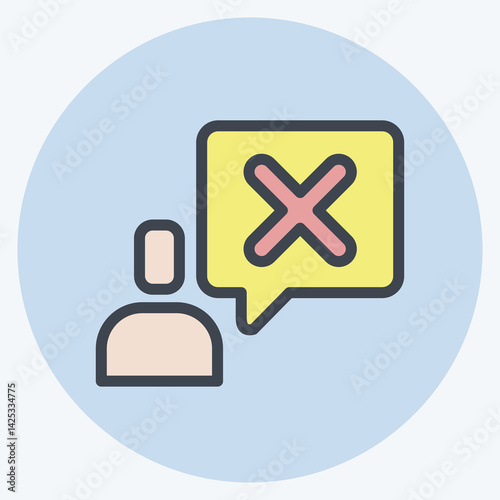 Icon Talk. related to Exclamation symbol. color mate style. design editable