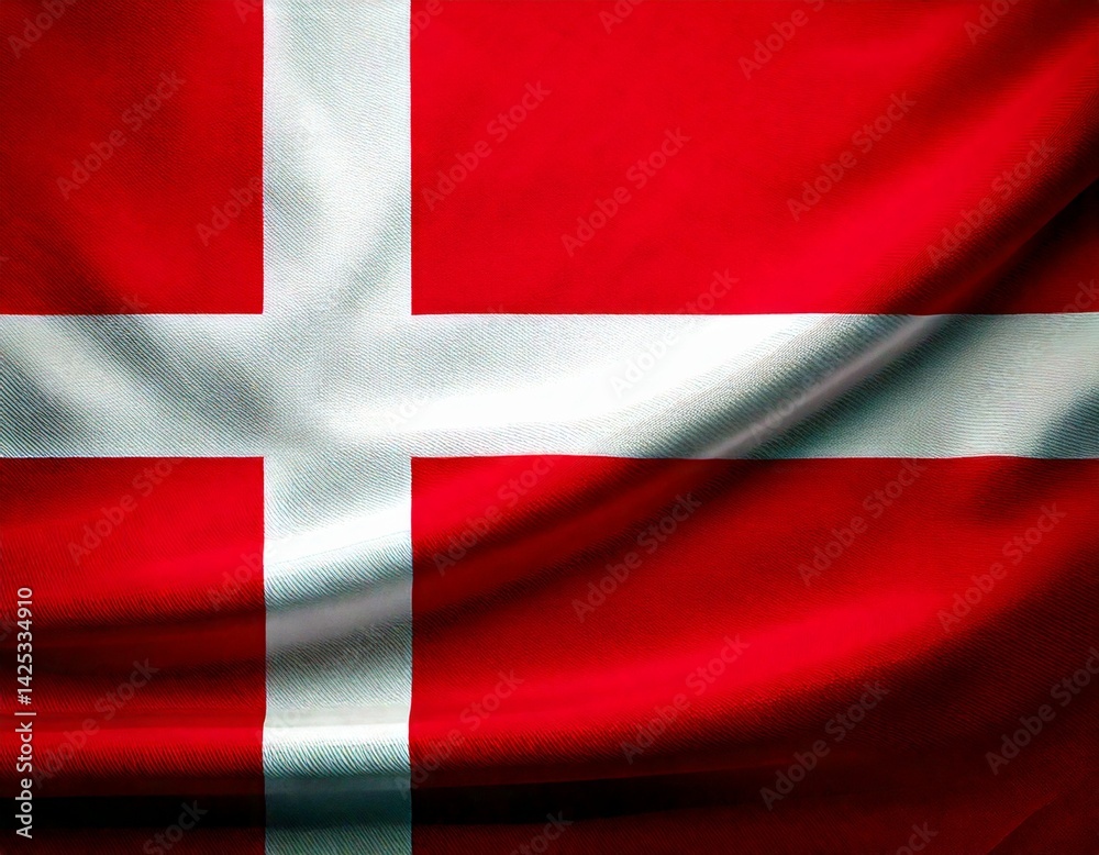 Fototapeta premium National Flag of Denmark white backround