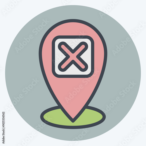 Icon Point. related to Exclamation symbol. color mate style. design editable