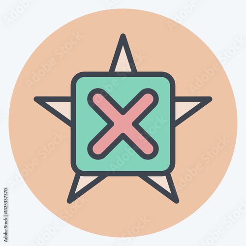 Icon Star. related to Exclamation symbol. color mate style. design editable