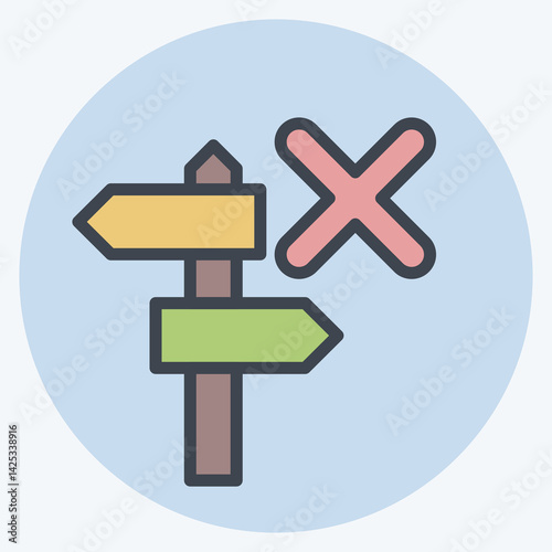 Icon Guide. related to Exclamation symbol. color mate style. design editable