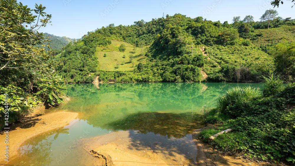 Green river winds through the jungle of northern Vietnam Green river winds through the jungle of northern Vietnam