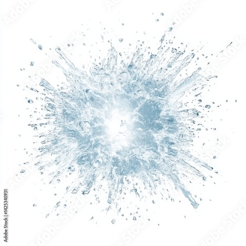 Water splash burst on white