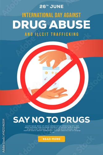 international day against drug abuse poster illustration
