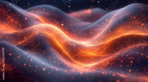 Gravity waves and quantum particles merge in a surreal dance, exploring the fabric of spacetime.