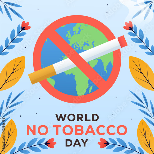 world no tobacco day illustration in gradient style design