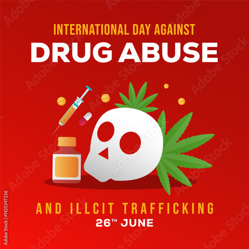 international day against drug abuse illustration design