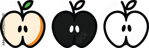 Apple vector icon set. apple symbols for your web design.