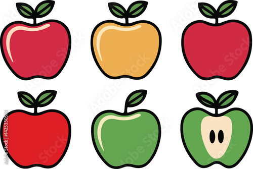 Apple vector icon set. apple symbols for your web design.