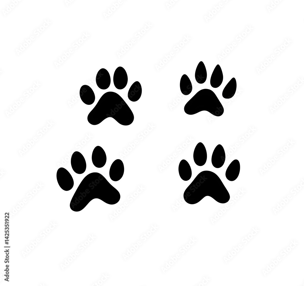 Paw Prints of Delight: Four sets of paw prints, a symbol of companionship, adventure, and the playful spirit of our cherished furry companions. Expressing the simple joy and delightful traces Paw Prints of Delight: Four sets of paw prints, a symbol of companionship, adventure, and the playful spirit of our cherished furry companions. Expressing the simple joy and delightful traces