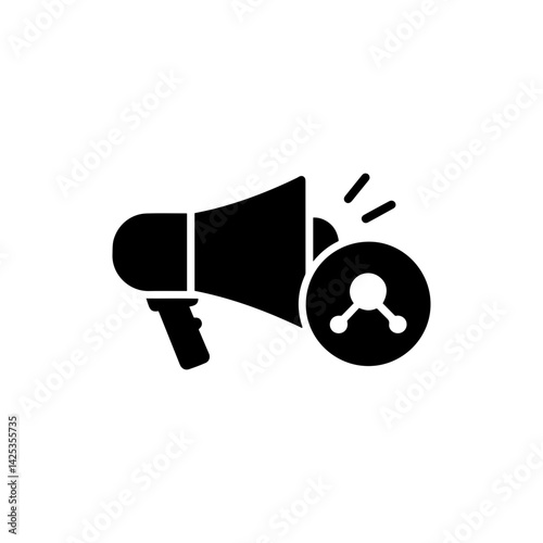 Megaphone with Social Media Notification - Online Content Promotion