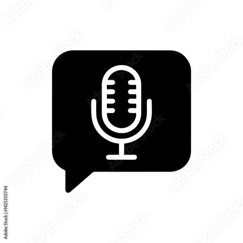 Microphone Inside Speech Bubble - Podcasting and Public Speaking