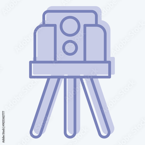 Icon Land Surveying. related to Civil Engineering symbol. two tone style. editable