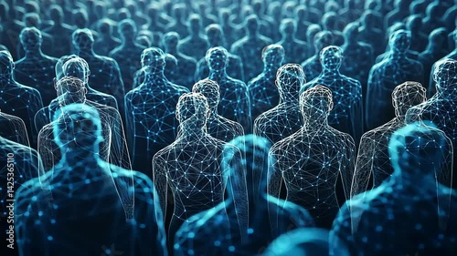Digital Crowd of Connected Figures