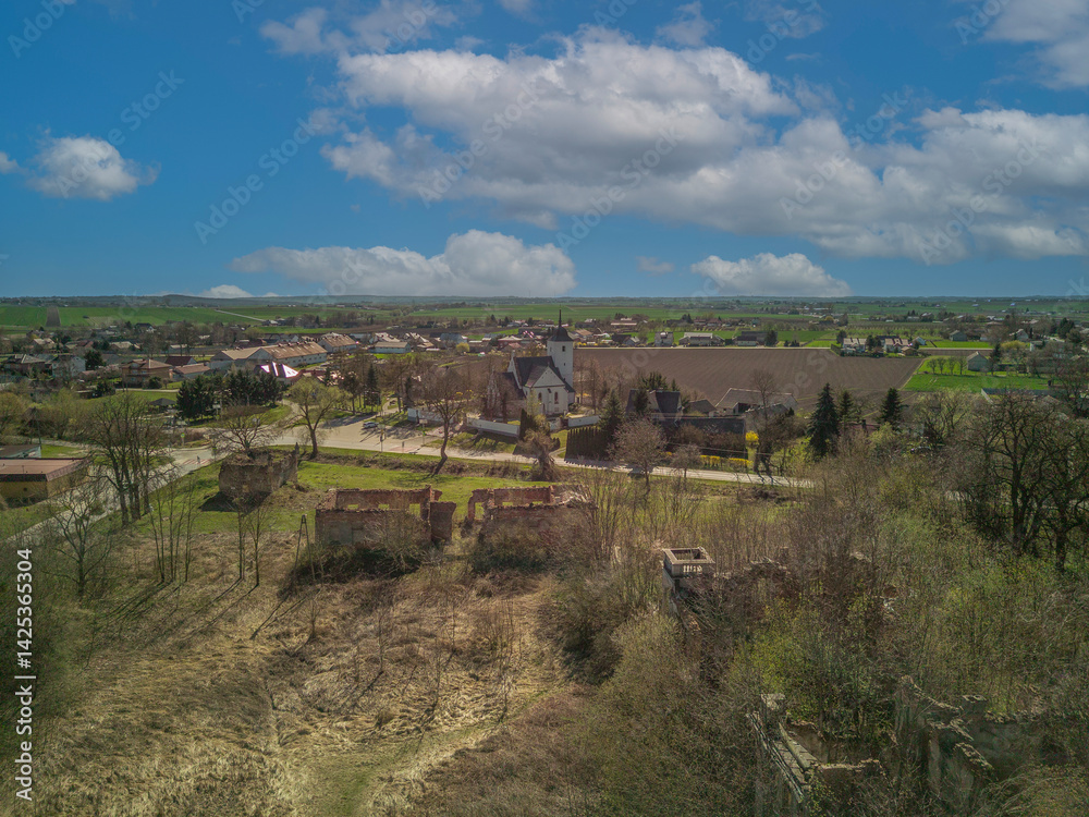 Ruins of the palace in Wlostów, Poland.
