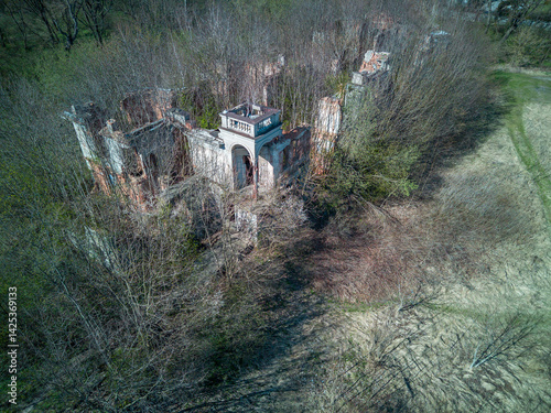 Obraz na płótnie Ruins of the palace in Wlostów, Poland. w salonie