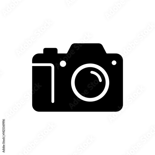 Camera with lens symbolizing digital photography equipment